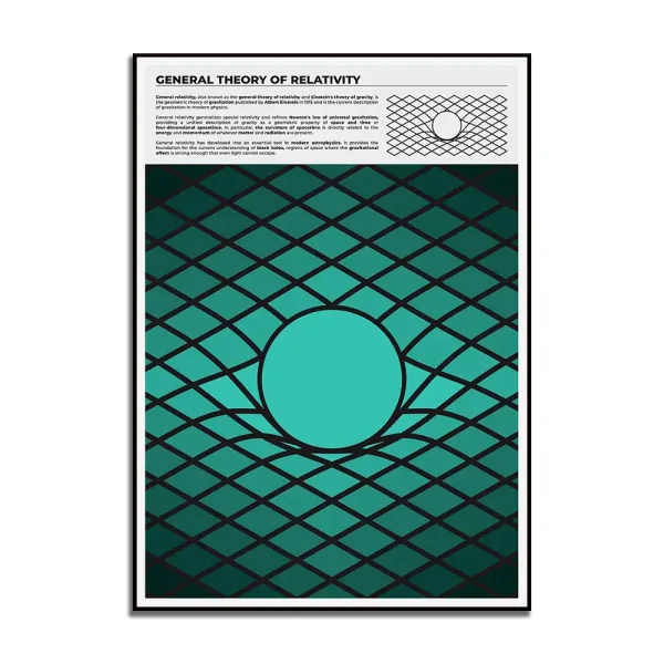 Illustration der Raumzeit mit Gittermuster und zentralem Kreis, visualisiert die allgemeine Relativitätstheorie von Einstein.