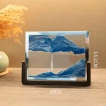 Dekoratives wissenschaftliches Kunstwerk mit Bergen und Wasser, das auf einem schwarzen Rahmen steht, ideal für wissenschaftliche Dekorationen und Sammlungen.