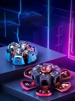 Fidget Spinner mit leuchtenden LED-Lichtern, futuristisches Design, ideal für Stressabbau und Unterhaltung, perfekt für Technik- und Gadget-Liebhaber.