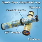 Wissenschaftliches Spielzeug mit 3D-Spiegel, dehnbare Funktion, 360° Drehung und Sichtfenster, ideal für Bildung und Dekoration.