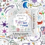 Wissenschaftlicher Aufkleber mit Neuronen-Design, der "Neurons are friends, not food" zeigt, ideal für Dekorationen und Gadgets im wissenschaftlichen Umfeld.