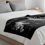 Bettdecke mit Weltraummotiv, Astronaut und Sternbilder, ideal für Science-Fiction- und Astronomie-Fans, dekorativ und einzigartig.