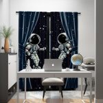 Hochwertige Vorhänge mit Astronauten-Design, ideal für Weltraum- und Wissenschafts-Fans, perfekt für Kinderzimmer oder kreative Räume.