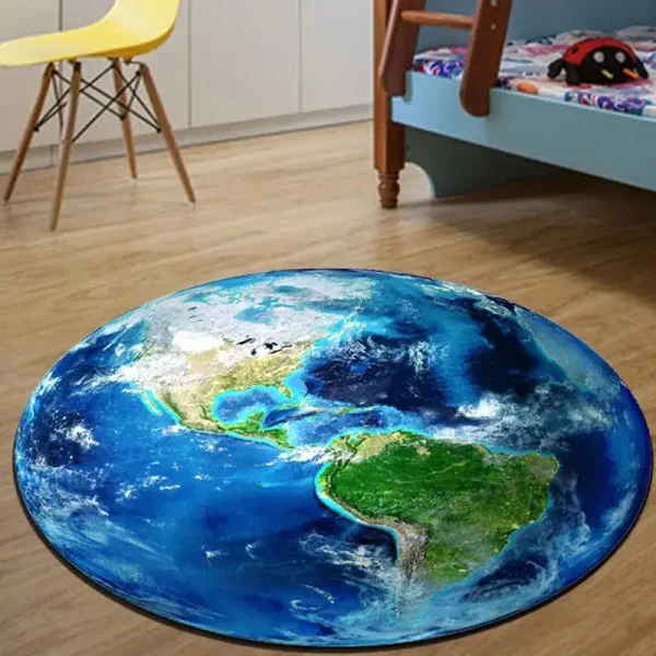 Weicher Teppich mit realistischer Weltkarte, ideal für Kinderzimmer, Lern- und Spielbereich, fördert das Umweltbewusstsein und die geografische Bildung.