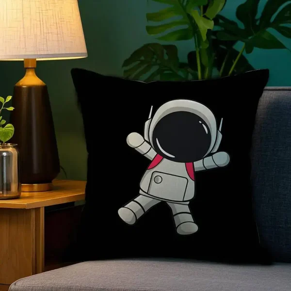 Weiches Kissen mit Astronauten-Design, ideal für Raumfahrt- und Science-Fiction-Fans, dekorativ und bequem für das Wohnzimmer.