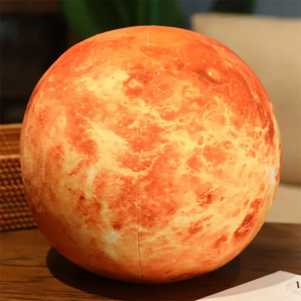 Lampe in Form des Mondes mit realistischem Oberflächenmuster.