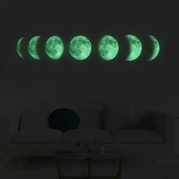 Mondphasen-Dekoration in leuchtendem Grün, ideal für wissenschaftliche oder dekorative Zwecke. Perfekt für Wohnzimmer, Schlafzimmer oder Büros, um eine faszinierende Mond-Atmosphäre zu schaffen.