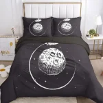 Hochwertige Bettwäsche mit Mond-Design, perfekt für Astronomie- und Weltraumliebhaber, bestehend aus Kissen- und Bettbezug mit Mondmuster.