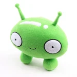 Weiches, grünes Alien-Plüschtier mit großen Augen und Antennen, ideal als Geschenk oder Dekoration für Science-Fans.