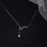 Elegante Sternen-Halskette mit funkelndem Sternzeichen-Anhänger, perfekt für Sternzeichen-Liebhaber und als modisches Accessoire.