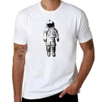 Weißes T-Shirt mit Astronauten-Design, ideal für Science-Fans und Weltraumliebhaber. Perfekt für casual Outfits und wissenschaftliche Veranstaltungen.