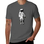 Graues T-Shirt mit Astronauten-Design, ideal für Science-Fiction- und Weltraumfans.