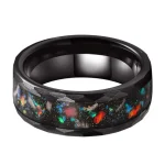 Schwarzes Gummiband mit buntem, galaktischem Sternenstaub-Design, ideal für Science-Gadgets und Dekorationen.
