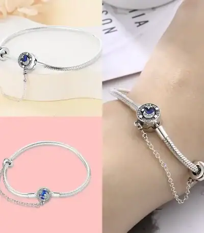 Elegante Silberschmuck-Halskette mit Mond- und Sternmotiv, perfekt für Schmuckliebhaber und als Geschenk. Hochwertiges Design, langlebig und stilvoll.
