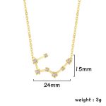Elegante Halskette mit Sternbild-Design und funkelnden Diamanten, 24mm breit und 15mm hoch, Gewicht 3g, perfekt für Wissenschafts- und Schmuckliebhaber.
