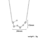 Eleganter Sternbild-Anhänger mit funkelnden Diamanten, 24mm breit und 15mm hoch, wiegt 3g, perfekt für Schmuckliebhaber und Astronomie-Enthusiasten.