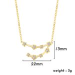 Elegante Halskette mit Sternzeichen-Design und funkelnden Diamanten, 22 mm breit und 13 mm hoch, aus Gold, Gewicht 3 g, perfekt für Schmuckliebhaber.