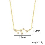 Goldene Halskette mit Sternbild-Anhänger, 26mm breit, 10mm hoch, Gewicht 3g, elegantes Schmuckstück für Wissenschafts- und Sternenliebhaber.