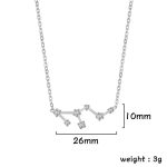 Elegante Halskette mit Sternbild-Design, bestehend aus kleinen funkelnden Steinen, mit Maßen von 26 mm Länge und 10 mm Höhe, Gewicht 3 g, ideal für Wissenschafts- und Sternbildliebhaber.