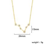 Elegante Halskette mit Sternzeichen-Design und funkelnden Diamanten, 24mm breit, 15mm hoch, Gewicht 3g, perfekt für Schmuckliebhaber und besondere Anlässe.