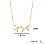 Halskette mit Sternbild-Konstellation, 24mm breit, 11mm hoch, 3g Gewicht, goldfarben mit Zirkoniasteinen.