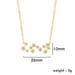 Elegante Sternzeichen-Halskette mit funkelnden Diamanten, 26 mm breit, 10 mm hoch, Gewicht 3 g, perfekt für Schmuckliebhaber und Astrologie-Fans.
