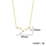 Elegante Sternzeichen-Halskette aus Gold mit funkelnden Diamanten, Maße 29mm x 15mm, Gewicht 3g, perfekt für Schmuckliebhaber und Astrologie-Fans.