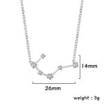 Elegante Halskette mit Sternbild-Design, 26 mm breit und 14 mm hoch, verziert mit funkelnden Kristallen, Gewicht 3 g, ideal für Schmuckliebhaber und Wissenschafts-Enthusiasten.