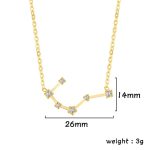 Elegante Halskette mit Sternkonstellation, 14mm x 26mm, 3g, goldfarben mit funkelnden Zirkoniasteinen, ideal für Schmuckliebhaber und Astronomie-Enthusiasten.