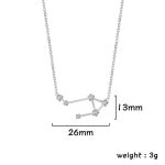 Elegante Halskette mit Sternbild-Design und kleinen Diamanten, 26 mm breit und 13 mm hoch, Gewicht 3 g, perfekt für Wissenschafts- und Sternzeichenliebhaber.