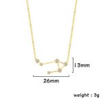 Elegante Sternzeichen-Halskette mit Diamanten, 26mm breit und 13mm hoch, wiegt 3g, perfekt für Schmuckliebhaber und Astrologie-Fans.
