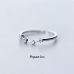 Eleganter Ring mit kleinen Diamanten, symbolisiert das Sternzeichen Wassermann, ideal als Schmuckstück oder Geschenk für Aquarier.