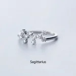 Eleganter Ring mit Sternzeichen Sagittarius, verziert mit funkelnden Zirkonias, ideal für Astrologie- und Schmuckliebhaber.