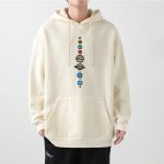 Bequemer Hoodie mit planetarischem Design, ideal für Astronomie- und Wissenschaftsbegeisterte, in einem neutralen Farbton, perfekt für den Alltag.
