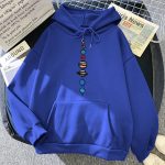 Blaues Hoodie mit Planetenkette-Print, bequemes Unisex-Sweatshirt, ideal für Wissenschafts- und Astronomie-Fans, modisches Streetwear-Design.