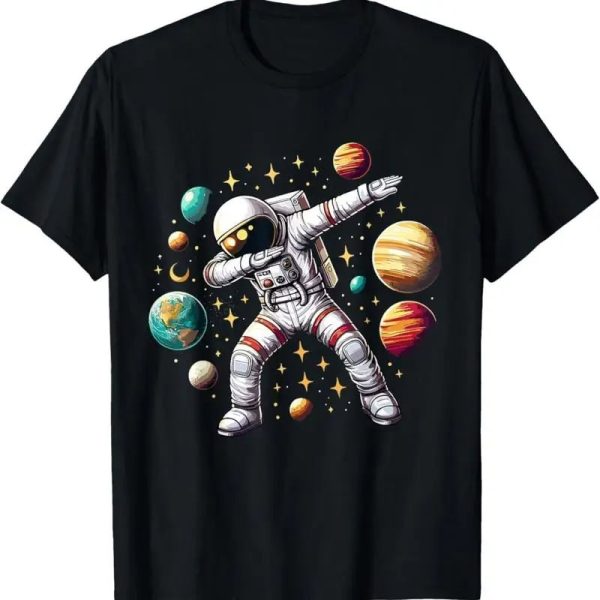 Lustiges Astronauten-T-Shirt mit Weltraum-Planeten und Sternen, ideal für Science-Fans und Weltraumliebhaber. Perfekt für Science-Gadgets und Dekorationen.