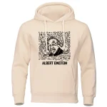 Bequemer Hoodie mit einem humorvollen Einstein-Design, das wissenschaftliche Symbole und eine witzige Darstellung von Albert Einstein zeigt. Perfekt für Wissenschaftsbegeisterte und Fans von Physik.