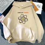 Hoodie mit Atommodell-Print, ideal für Wissenschafts- und Physikliebhaber. Komfortabel und stylisch, perfekt für den Alltag oder das Studium.