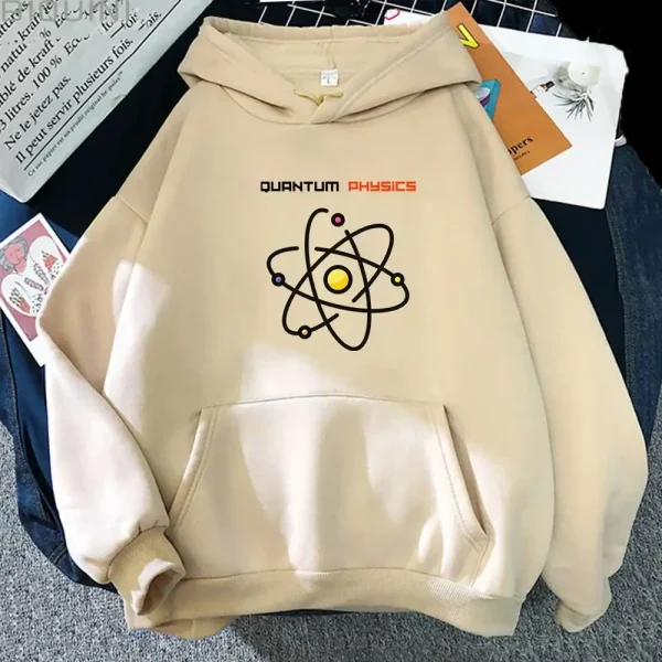 Hoodie mit Atommodell-Print, ideal für Wissenschafts- und Physikliebhaber. Komfortabel und stylisch, perfekt für den Alltag oder das Studium.