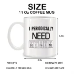 Keramischer Kaffeebecher mit Periodensystem-Design, ideal für Wissenschaftsliebhaber, 11 oz, mikrowellen- und spülmaschinenfest.