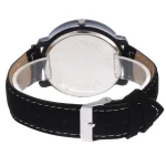 Klassische Armbanduhr mit schwarzem Lederarmband und Edelstahlgehäuse, ideal für elegante und alltägliche Anlässe.
