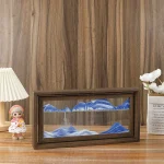 Detaillierte Schneelandschaft in einem eleganten Holzrahmen, ideal als wissenschaftliches Dekor oder Geschenk.