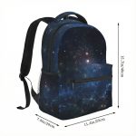 Rucksack mit Weltraum-Design, Sternen und Galaxienmuster, ideal für Schule und Freizeit, Maße: 29x20x40 cm.