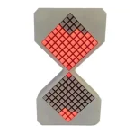 Moderne Sanduhr mit leuchtenden Pixeln, ideal als wissenschaftliche Dekoration oder Gadget für Technikliebhaber.