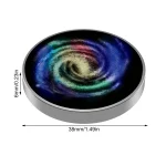Magnetspiel mit einem spiralförmigen, bunten Sternenwirbel-Design, ideal für wissenschaftliche Dekorationen und Lernspiele.