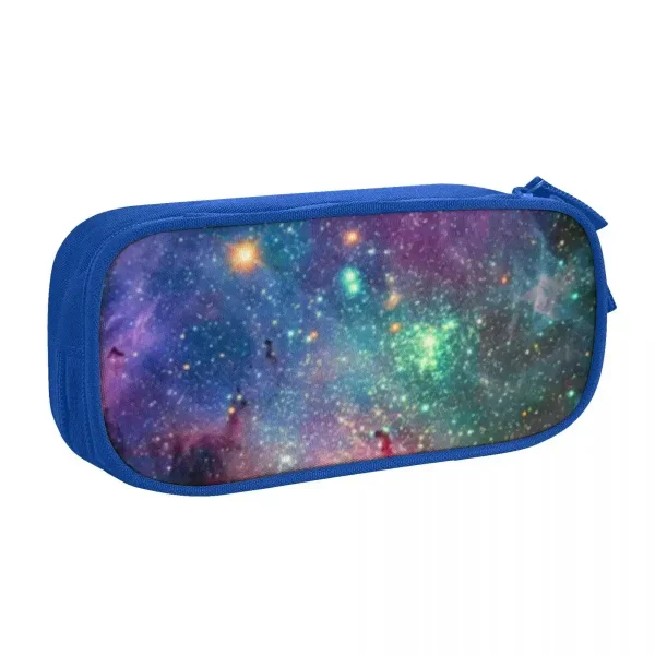 Schreibetui mit Weltraum-Motiv, ideal für Schule und Büro, mit buntem Galaxie-Design.