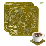 Kunststoffuntersetzer in Form eines Schaltkreises, ideal für Technik- und Wissenschaftsdekoration, passend für Tassen und Getränke.