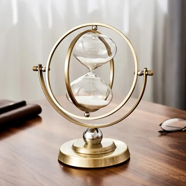 Dekorativer wissenschaftlicher Globus mit Sanduhr-Design.
