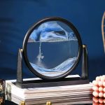 Wissenschaftliches Dekorationsobjekt mit Wasser- und Luftbewegung in einem runden Rahmen, ideal für wissenschaftliche Dekorationen und Gadgets.