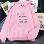 Bequemer rosa Hoodie mit schwarzer physikalischer Formel, ideal für Wissenschafts- und Modefans, perfekt für Freizeit und Studium.